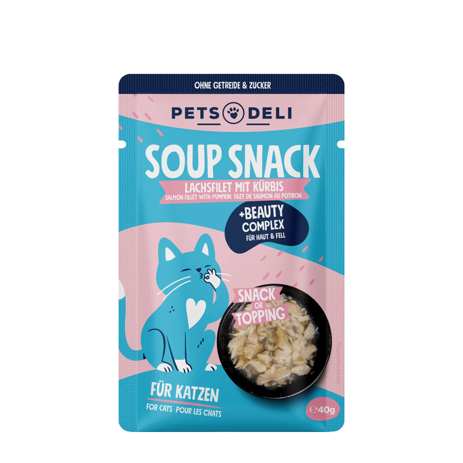 Pets Deli Functional Suppe Snack-Functional Suppe Beauty Lachs 40g