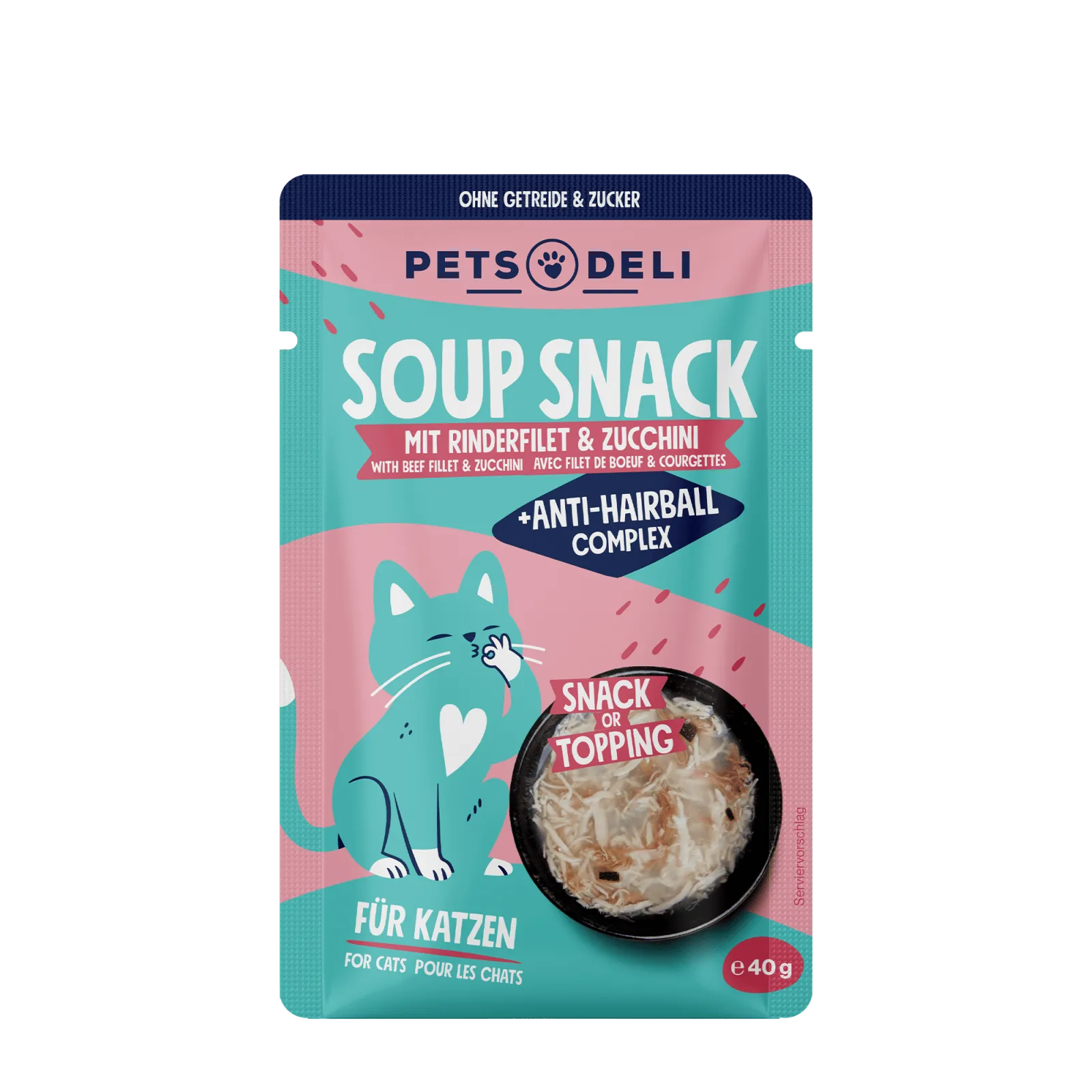 Pets Deli Functional Suppe Snack-Functional Suppe Anti-Hairball 40g