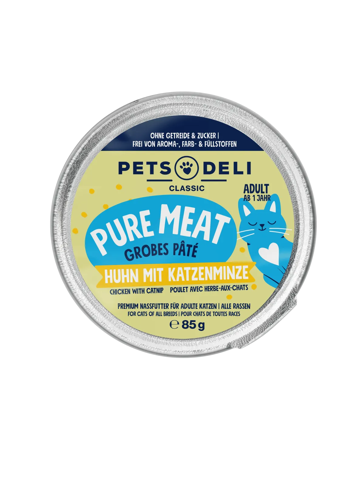 Pets Deli Pure Meat Huhn, Katzenminze, Leinöl 85g