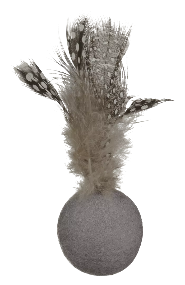 Katzenspielzeug Filzball grau