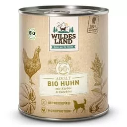 Wildes Land Nassfutter Bio Huhn mit Kürbis & Zucchini 800 g