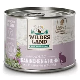 Wildes Land Trockenfutter Katze hlachs Huhn und Lachs mit Gartengemüse 400 g