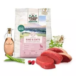 Wildes Land Trockenfutter Katze rind Rind und Ente mit Gartengemüse 400 g