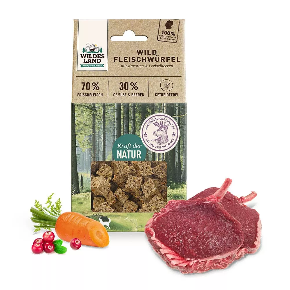 Wildes Land Snack Wild Fleischwürfel 100g