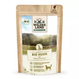 Wildes Land Nassfutter Bio Huhn mit Kürbis & Zucchini 125 g