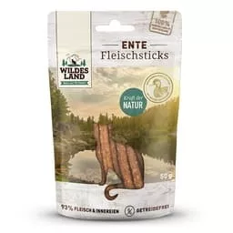 Wildes Land Snacks Katze Katzensticks Katzensticks Ente 50 g