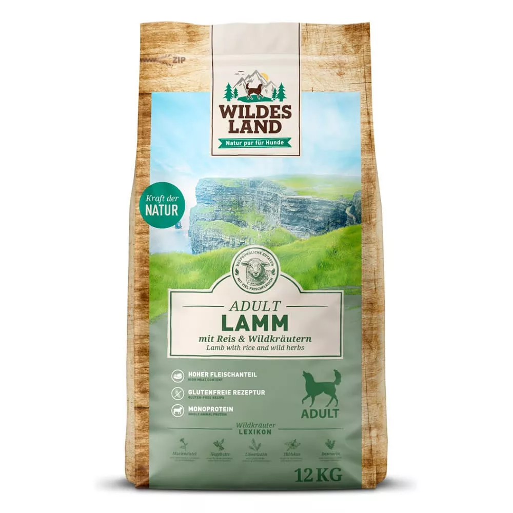 Wildes Land Trockenfutter Lamm mit Reis 12kg