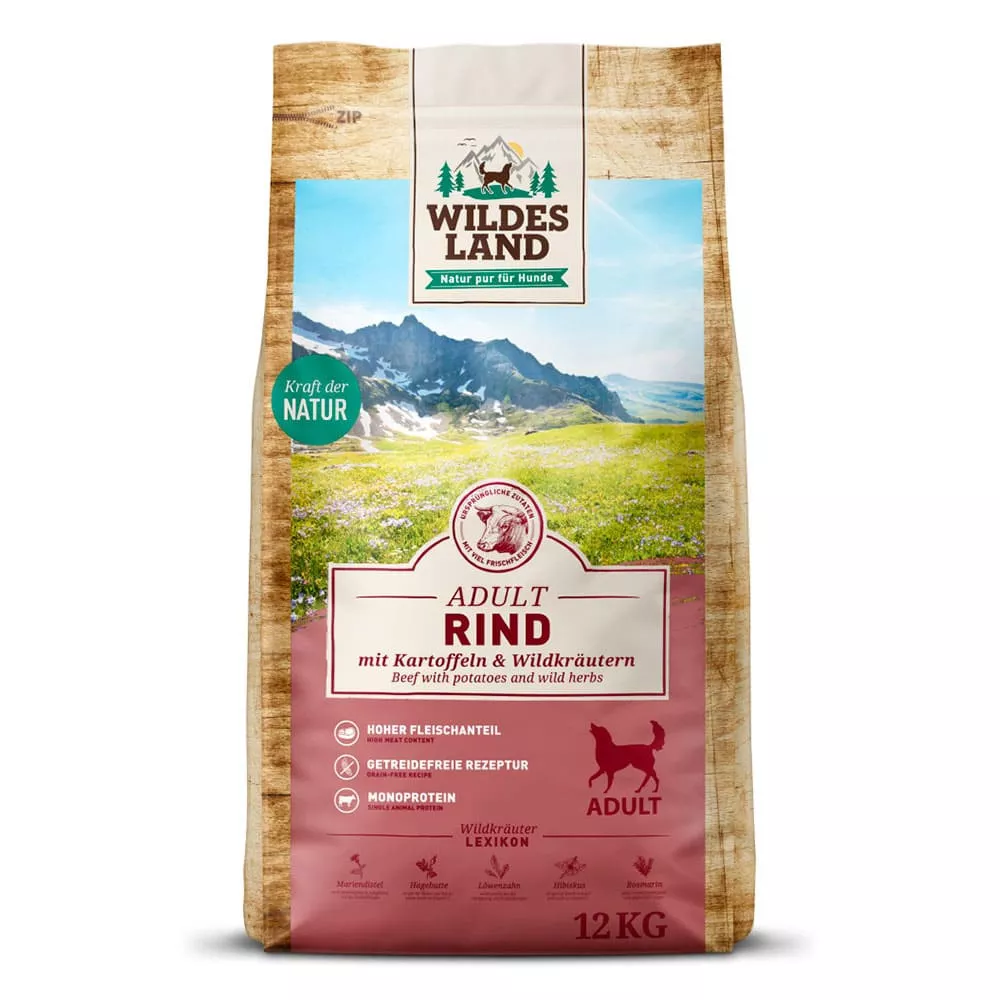 Wildes Land Trockenfutter Rind mit Kartoffeln 12kg