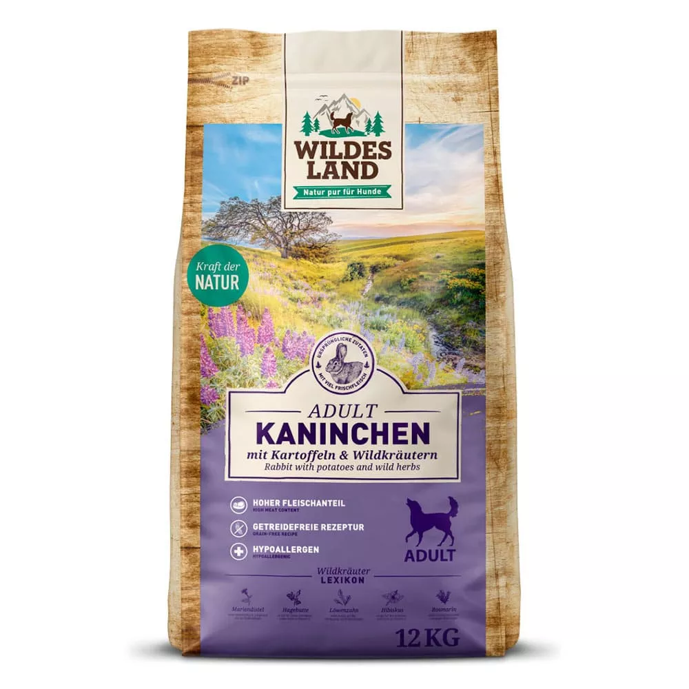 Wildes Land Trockenfutter Kaninchen mit Kartoffeln 12kg