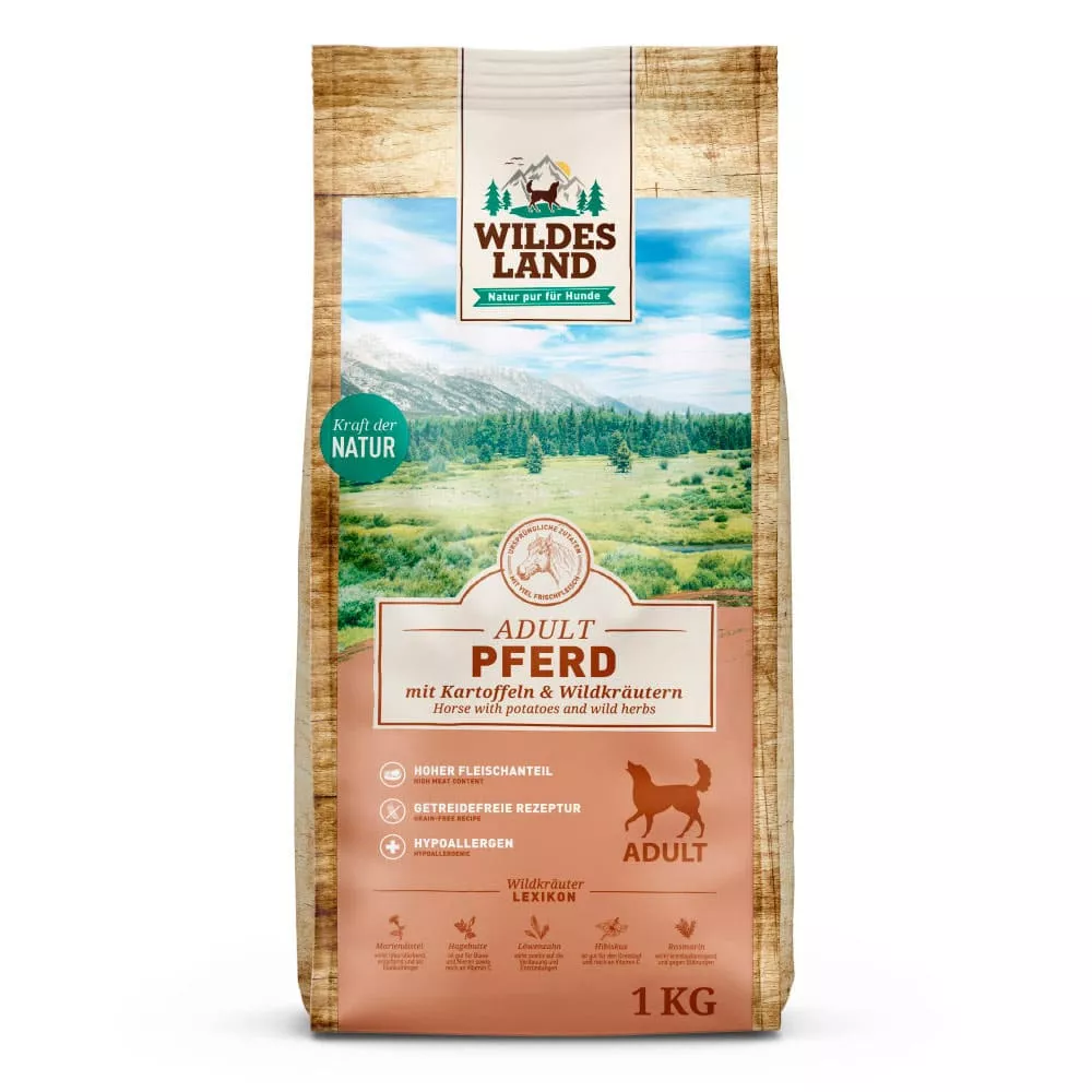 Wildes Land Trockenfutter Pferd mit Kartoffeln 1kg