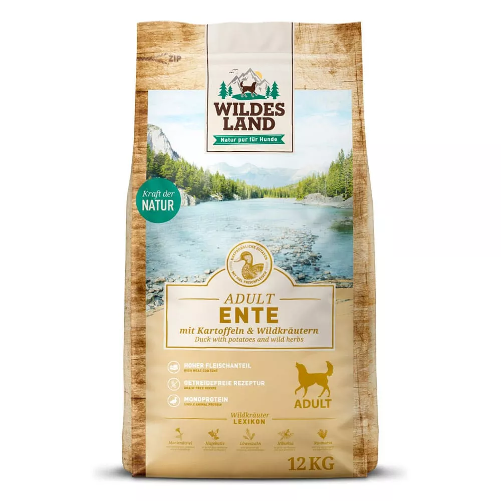 Wildes Land Trockenfutter Ente mit Kartoffeln 12kg