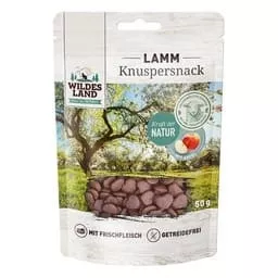 Wildes Land Snacks Katze Knuspersnack Knuspersnack Lamm mit Apfel 50 g