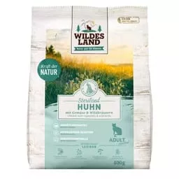 Wildes Land Trockenfutter Katze ster Sterilised Huhn 400 g