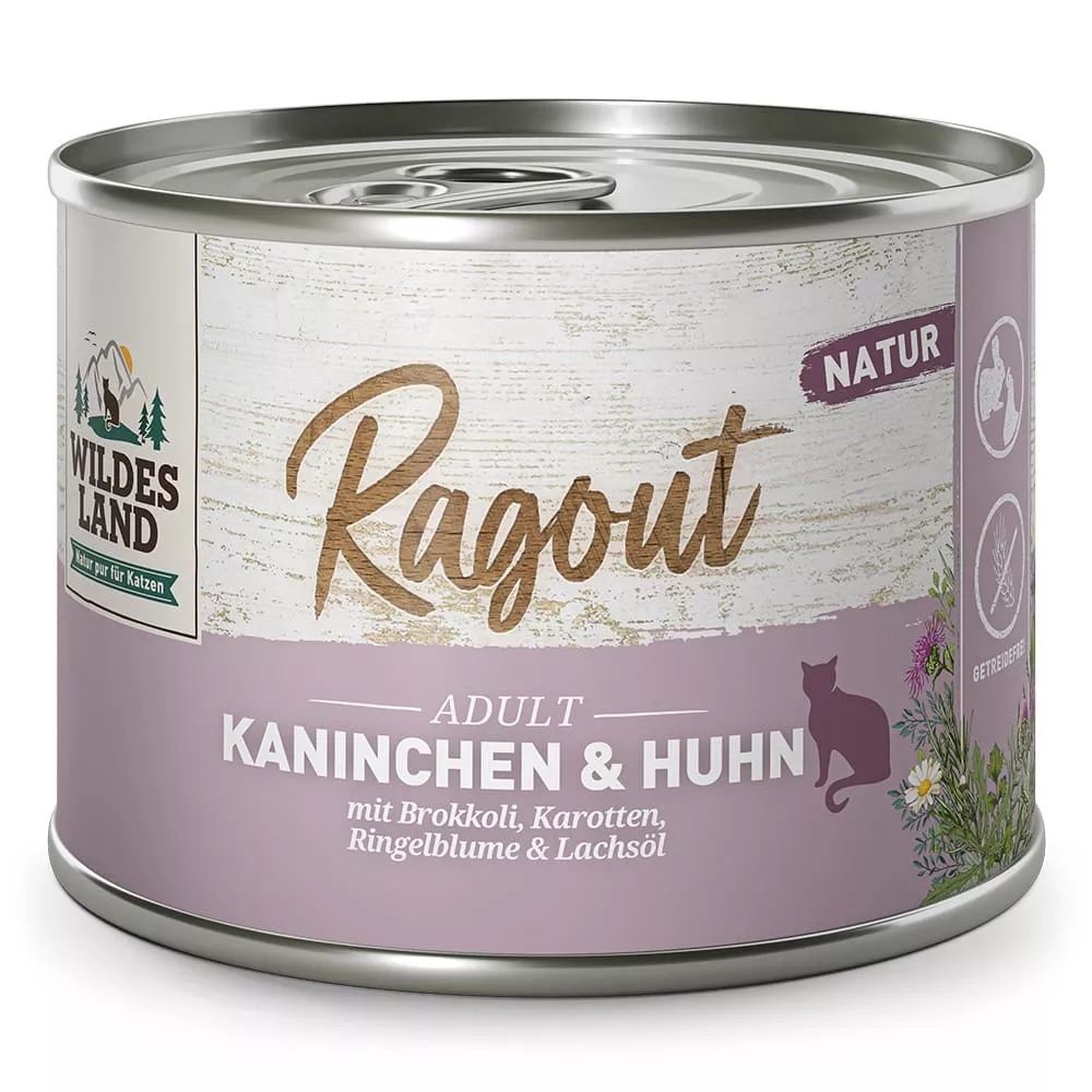 Wildes Land Nassfutter Ragout Kaninchen & Huhn mit Brokkoli 180g