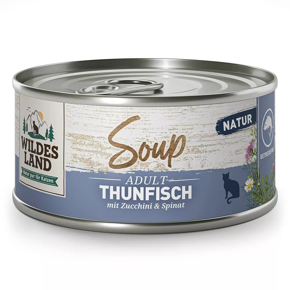Wildes Land Nassfutter Soup Thunfisch mit Zucchini & Spinat 80g