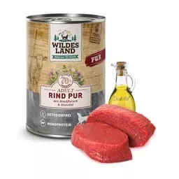 Wildes Land Nassfutter Rind PUR mit Distelöl 400 g