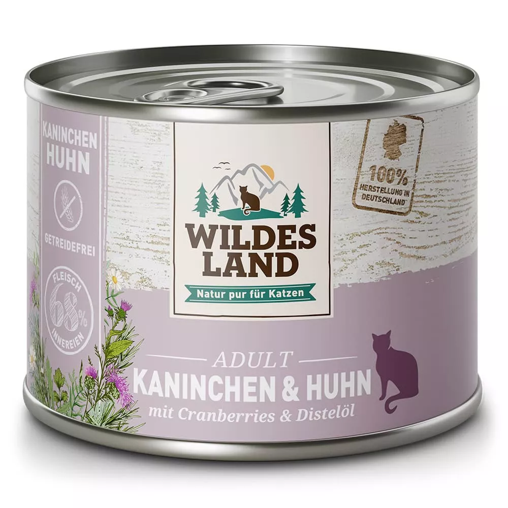 Wildes Land Nassfutter Kaninchen und Huhn mit Cranberries 200 g