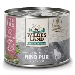 Wildes Land Nassfutter Rind PUR mit Distelöl 200 g