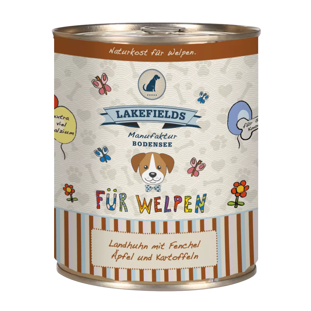 Lakefields Landhuhn mit Fenchel für Welpen 400g