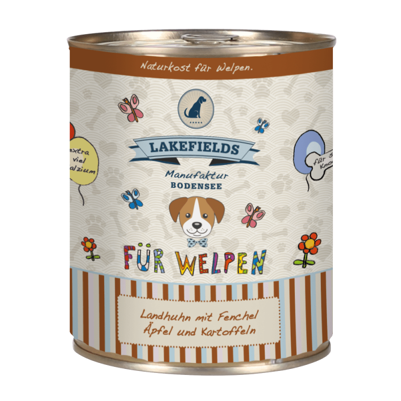 Lakefields Landhuhn mit Fenchel für Welpen 800g