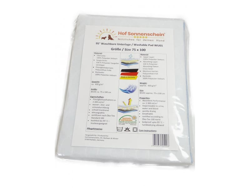 Waschbare Unterlagen 95° 75x100