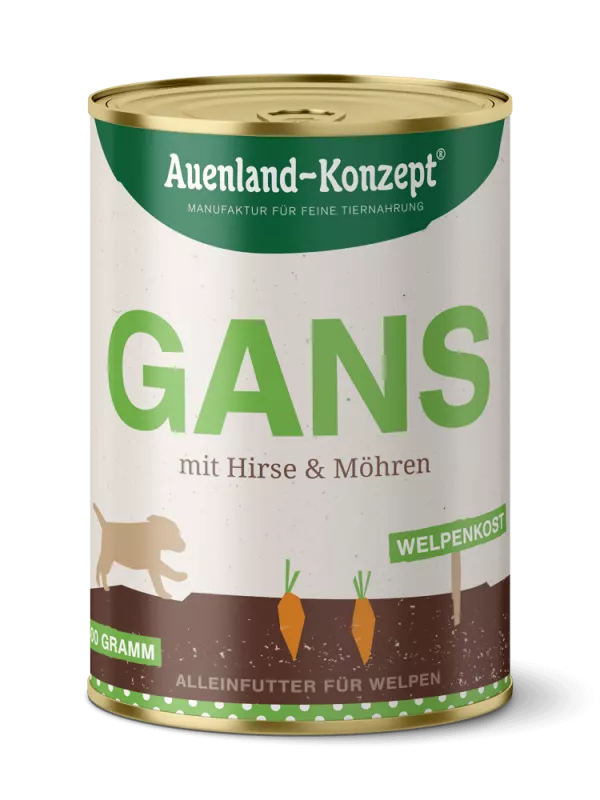 Auenland Welpenkost Gans mit Hirse 400g
