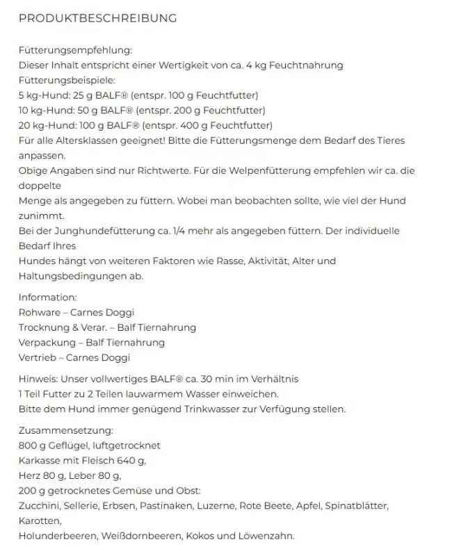 TrockenBARF BALF Geflügel 1000g