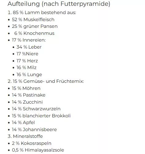 Lamm-Komplett-Menü, gewolft 1000g