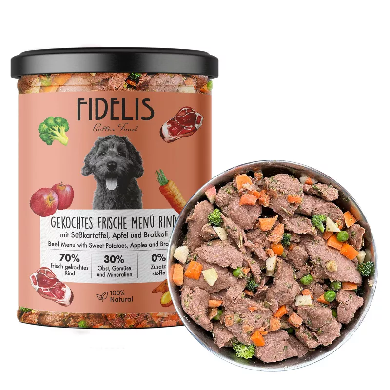 Fidelis Rind mit Süßkartoffel, Apfel und Brokkoliim Glas 400g
